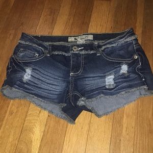 Ripped jean shorts